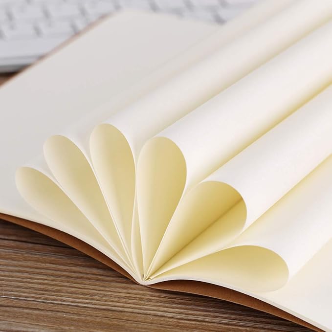 12 Pack Notebook Journals for Travelers, Students and Office, Writing Sketchbook Memo Diary Subject Notebooks Planner with Blank Paper, 60 Pages, 30 Sheets, 8.3x5.5 inch, A5 Size, Travel Journal Set