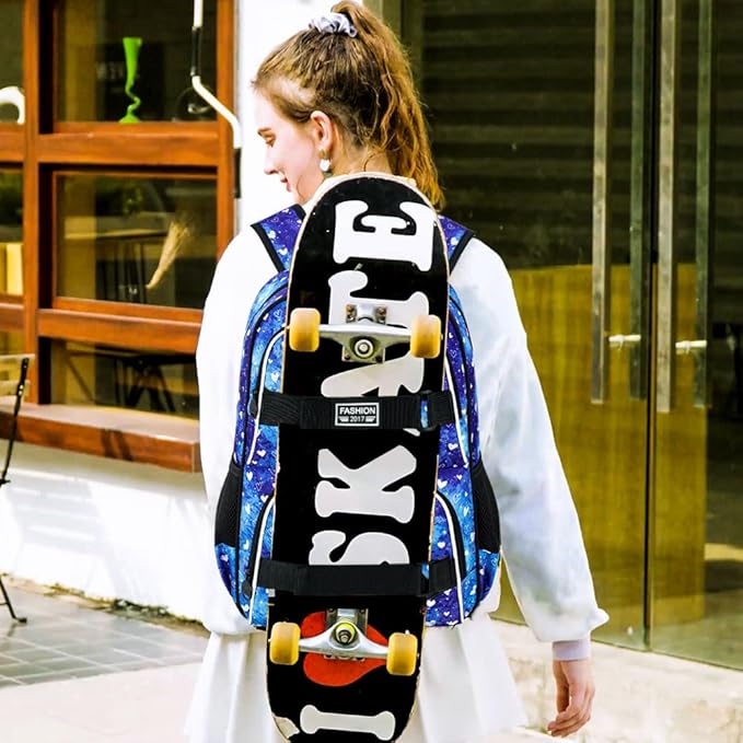 17 Inches Girls Backpack, 3Pcs Love Laptop Backpacks with Lunch Bag, Water Resistant College School Bookbag Set for Teens Students(Blue)