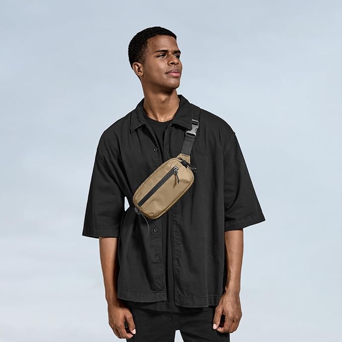 tomtoc 1.5L Sling Bag with RFID Blocking, Crossbody Bag Minimalist Chest Shoulder Pack for Men and Women, Water-resistant Lightweight Carry Casual Bag for Travel, Daily Use