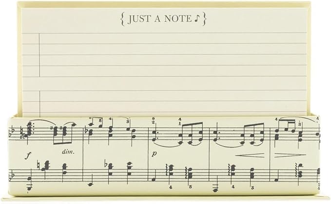 Graphique Flat Note Cards - Musical Stationery Cards with Matching Envelopes and Display Box - Blank Decorative Cards Make Perfect Gifts for Music Lovers - 50 Pack (NT1155MB)
