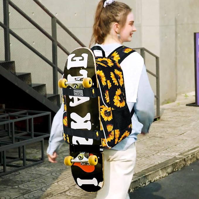 3Pcs Backpack for Girls Boys, 17 Inch School Bookbag with Lunch Box, Durable Laptop Backpacks Set for Teens College