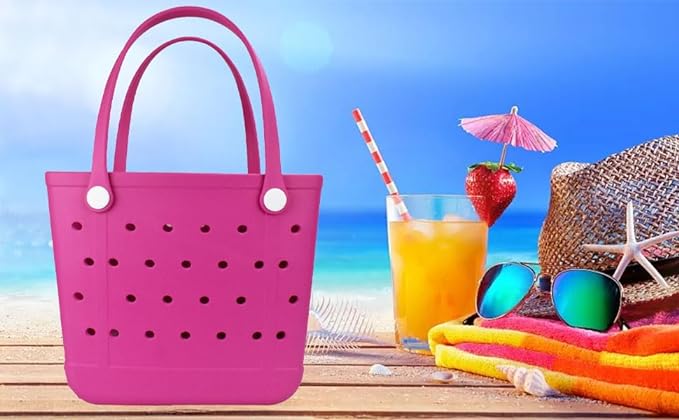 X Large Beach Bag, Oversized Rubber Beach Bag, Washable Open Tote Bag Durable Tote Travel Bags