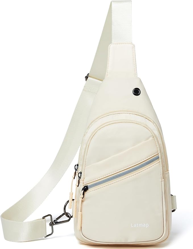 7L Sling Bag For Women Faux Leather Anti Theft Small Casual Daypack Backpack Fanny Pack Crossbody Chest Bags Purse Waterproof Coffee Beige