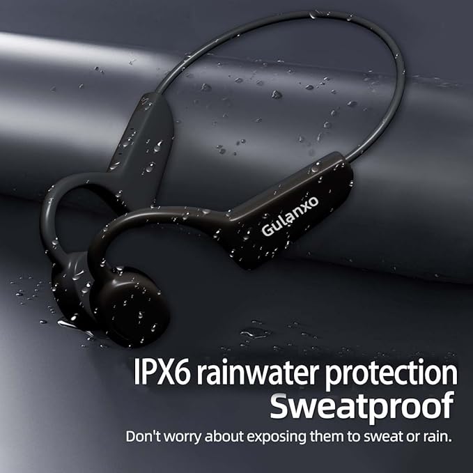 Open Ear Headphones, Open Wireless Earphones, 15HBluetooth Playback 5.3 Sports Earphones, Built-in Microphone, Suitable for Sports Running,Exercise (Deep Black)