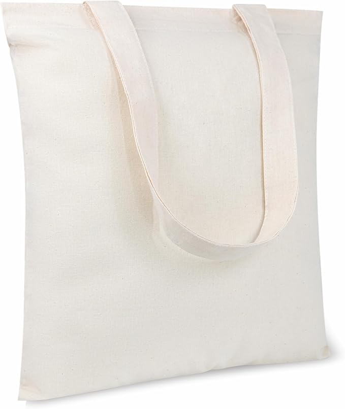 TOPDesign 10-Pack Economical 11.8"x13" Cotton Tote Bags, Lightweight Small Reusable Grocery Shopping Cloth Bags, Suitable for DIY, Advertising, Promotion, Gift, Activity