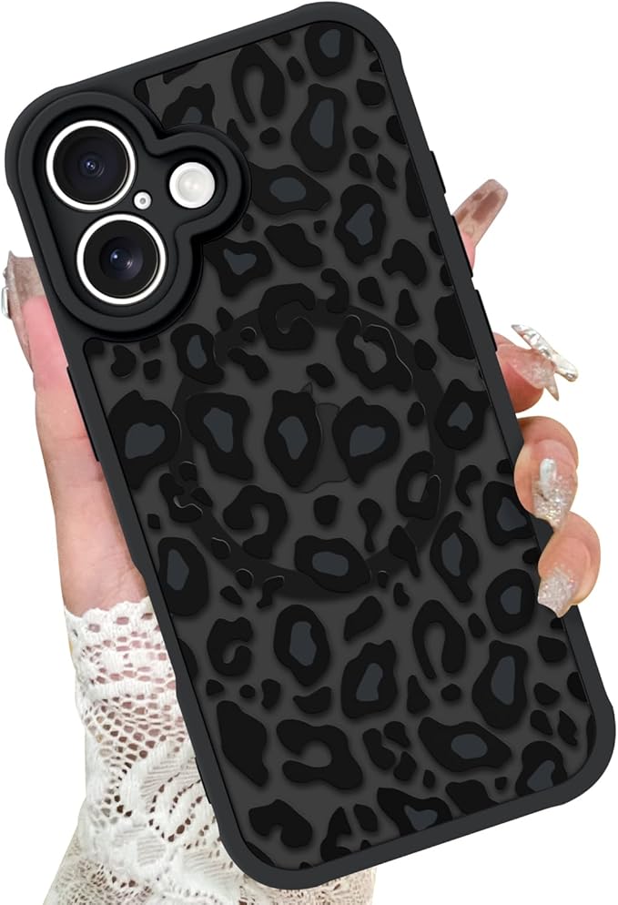 KANGHAR Case for iPhone 16 Plus Phone Case [Compatible with Magsafe] Leopard Printed Pattern Cute Cheetah Protective Magnetic Case for Girls Women Men 6.7"