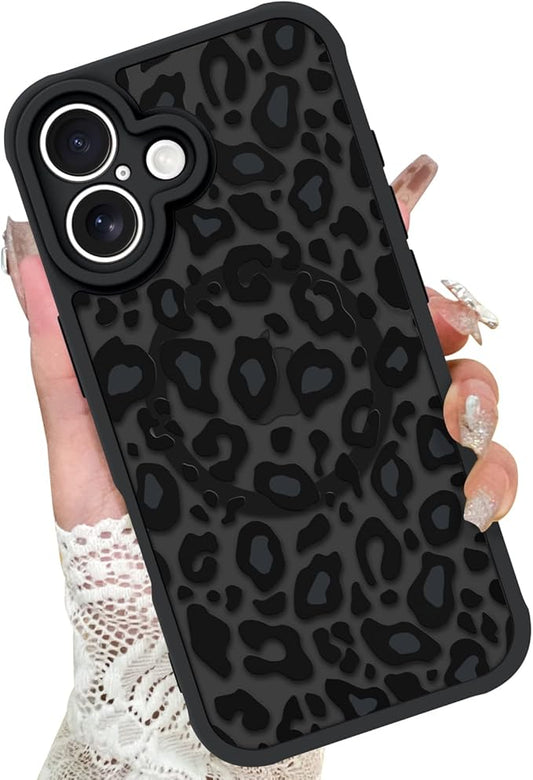 KANGHAR Case for iPhone 16 Plus Phone Case [Compatible with Magsafe] Leopard Printed Pattern Cute Cheetah Protective Magnetic Case for Girls Women Men 6.7"