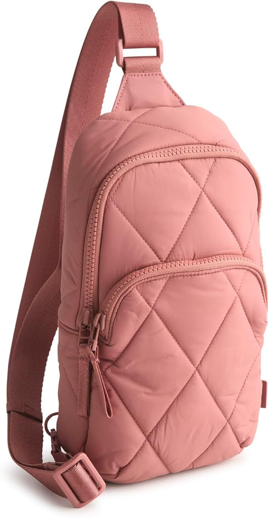 Vera Bradley Women's Featherweight Lorman Sling Backpack Bag, Withered Rose, One Size