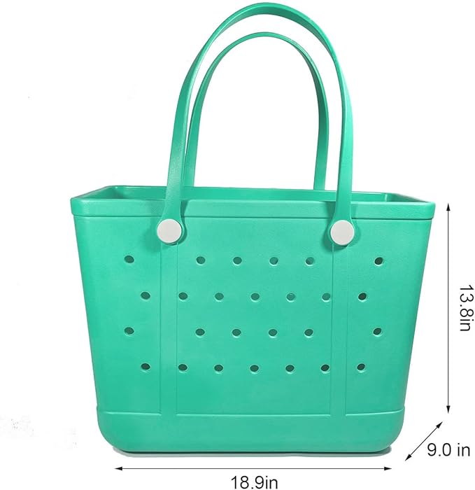 Beach Bag X Large Rubber Tote Bag, Waterproof Washable Open for Women Croc Bag Hand Bag for Beach Pool Yoga