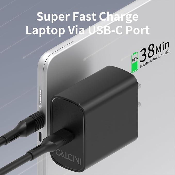 USB C Charger Block CALCINI 3 Pack GAN 65W PD Compact Fast Type C Wall Charger for Laptop Charger Power Adapter MacBook Pro/Air, GalaxyS21/S20, Dell XP S13, Note 20/10+, Phone15/Mini iPad,Pixel