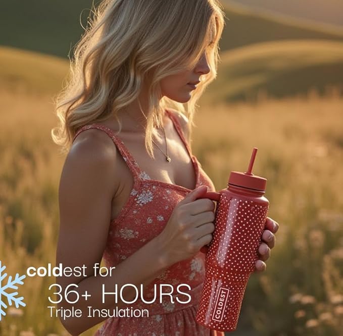 Coldest Tumbler with Handle and Straw - 100% Spill Proof Tumbler with Straw (3 Lids) - Stainless Steel Insulated Leakproof Tumblers for Women & Men - Cup Holder Friendly - 36 oz (Imbued Nova)