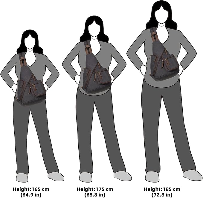 KL928 Canvas Sling Bag - Casual Crossbody Shoulder Daypack Rucksack Backpack for Men Women, Black