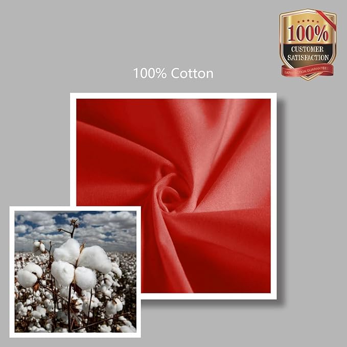 TOPDesign 1-Pack Canvas Tote Bags with an External Pocket, Reusable Grocery Shopping Bags, Top Zipper Closure, Daily Essentials (Red)