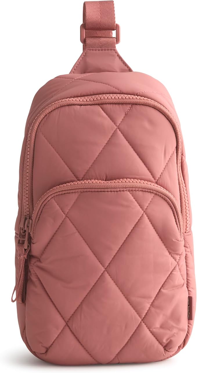 Vera Bradley Women's Featherweight Lorman Sling Backpack Bag, Withered Rose, One Size