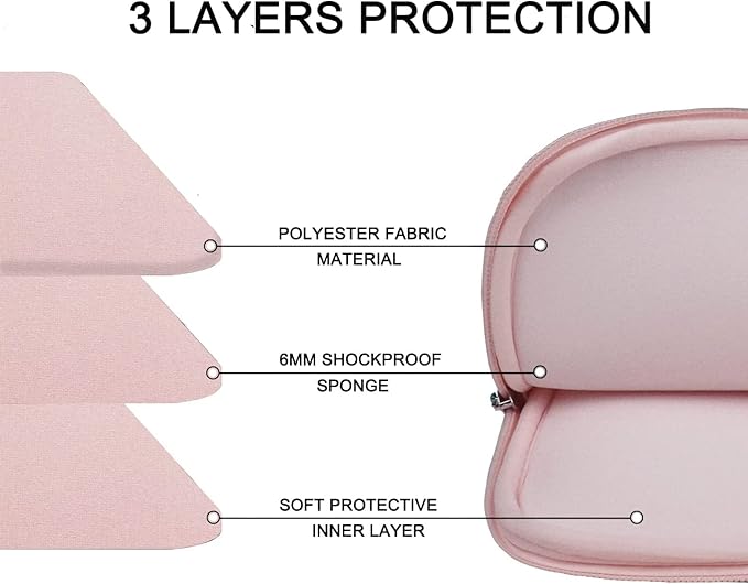 Laptop Case 14 inch, Durable Carrying Sleeve Bag Shockproof Protective Case Cover, Handbags Briefcase Laptop Bag Compatible with 14" MacBook Air/Pro HP Asus Lenovo Notebook Computer, Pink