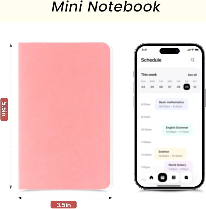 Oucaru 64PCS Mini Notebooks Bulk, 3.5" x 5.5", 16 Color, 60 Pages Blank Paper Small Pocket Notebook Set, Mini Journal Memo Notepads for Kids, Students, Traveler, School Office Supplies