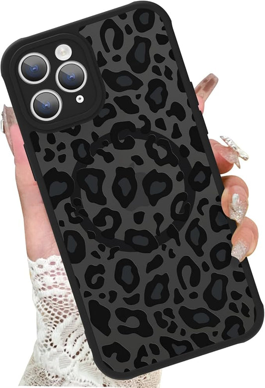 KANGHAR Case for iPhone 11 Pro Phone Case [Compatible with Magsafe] Leopard Printed Pattern Cute Cheetah Protective Magnetic Case for Girls Women Men 5.8"
