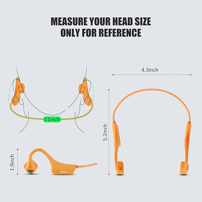 Bone Conduction Headphones Bluetooth - Wireless Open-Ear Headset with Microphones Lightweight Sweat Resistant Waterproof Running Earphones, Long Battery Life