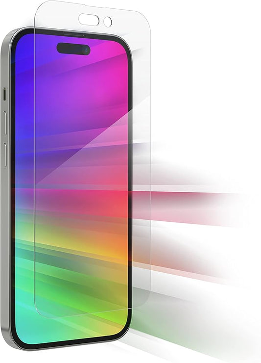 ZAGG Glass Elite VisionGuard Screen Protector for Apple iPhone 14 Pro - 5X Stronger, Blue-Light Protection, Anti-Fingerprint Technology, InvisibleShield, Easy to Install