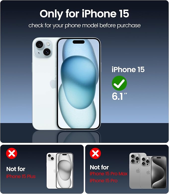 iGluz 4 Pack for iPhone 15 Screen Protector with 2-Pack Camera Lens Protector[99.99% HD Clear][9H Tempered Glass][Bubble Free][Easy Installation][Smooth Touch][Anti-fingerprint],4+2 Dual Protection