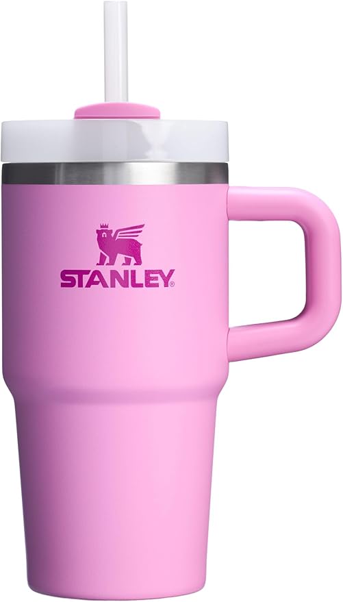 Stanley Quencher H2.0 Tumbler with Handle and Straw 20 oz | Flowstate 3-Position Lid | Cup Holder Compatible for Travel | Insulated Stainless Steel Cup | BPA-Free | Peony