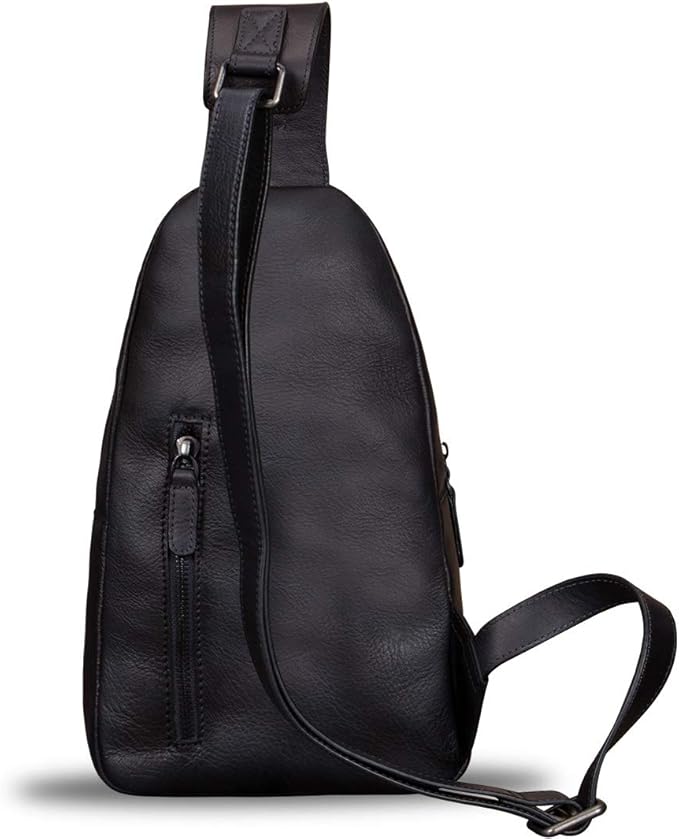 IVTG Genuine Leather Sling Bags for Men and Women Chest Shoulder Backpack Handmade Crossbody Motocycle Daypack
