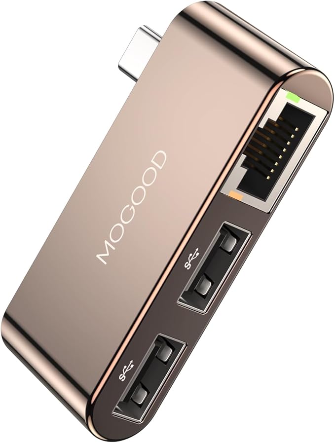 MOGOOD USB C to Ethernet Adapter - USB-C Hub with RJ45 Gigabit Ethernet LAN Network Adapter - Compatible with MacBook Pro, iPad Pro, Dell XPS