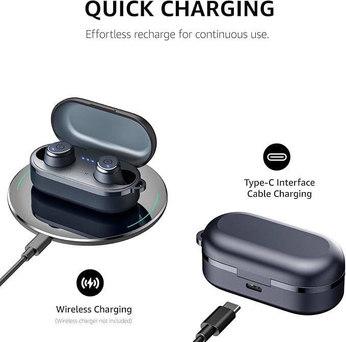 TOZO T10 Wireless Earbuds Bluetooth 5.3 Headphones, App Customize EQ, Ergonomic Design, 55H Playtime, Wireless Charging Case, IPX8 Waterproof Sound in-Ear Headset, 2025 New Version