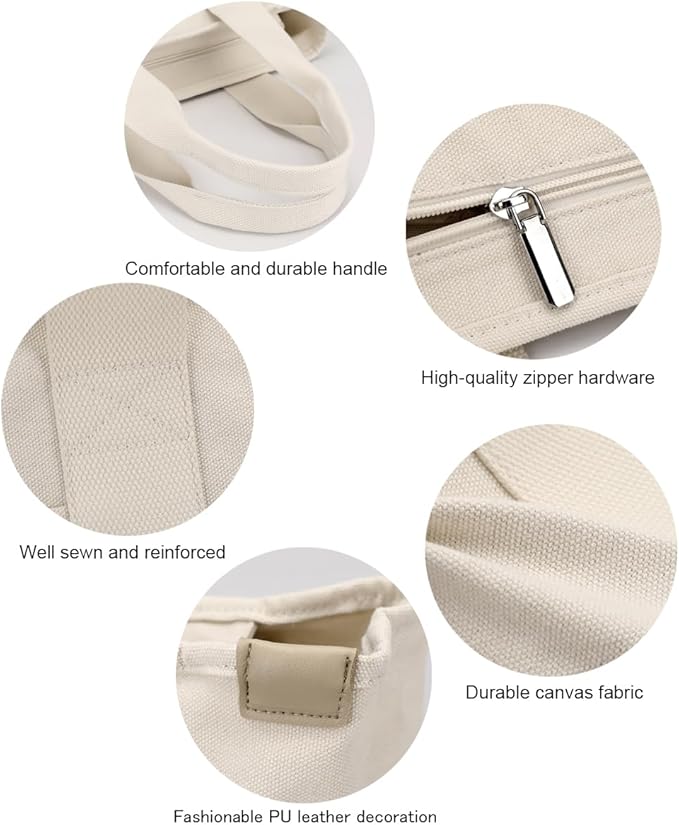 zhongningyifeng Canvas Women Tote Bag Casual Top Handle Satchel Large Capacity Handbags Shopping Bag for Work Travel