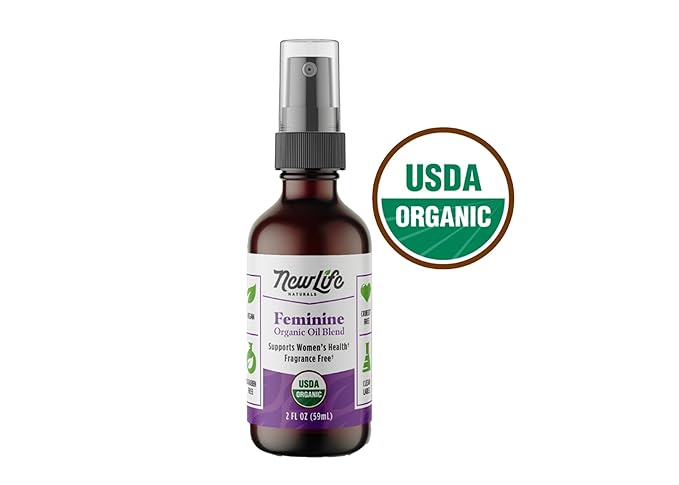 NewLife Naturals Certified Organic Menopause Support Deodorant Vulva Spray - All Natural Feminine Spray for Odor Control, Itching, Dryness, Irritation - Citrus Scent - 2 Oz