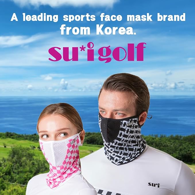KOREA (Type B) UV Sun Protection Balaclava Half Face Mask - For Golf, Hiking, Running, Cycling & Outdoor Sports
