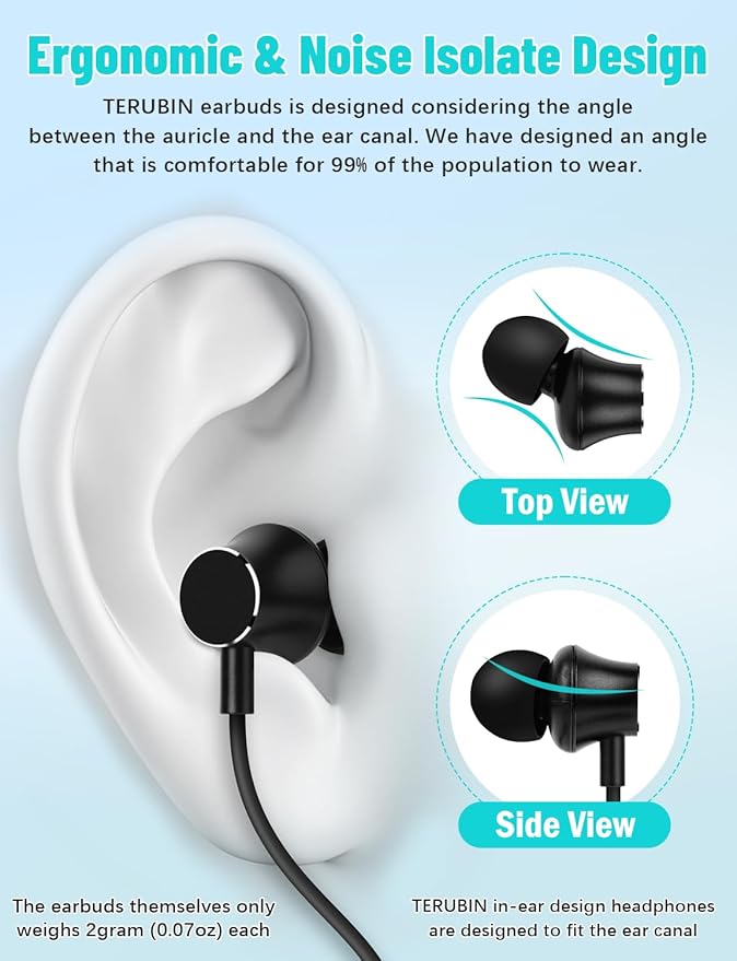 Neckband Bluetooth Headphones, 200H Long Playtime Wireless Stereo Neckband Earbuds with Microphone, Waterproof Around The Neck Headphones in Ear Headset for Sports/Workout/Office (Dark Blue)