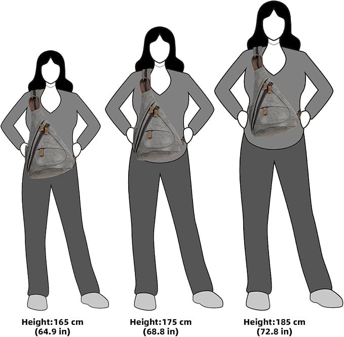 KL928 PU Leather Sling Bag - Small Crossbody Backpack Shoulder Casual Daypack Rucksack for Men Women Outdoor Cycling Hiking Travel (6881-PU-D.Grey)