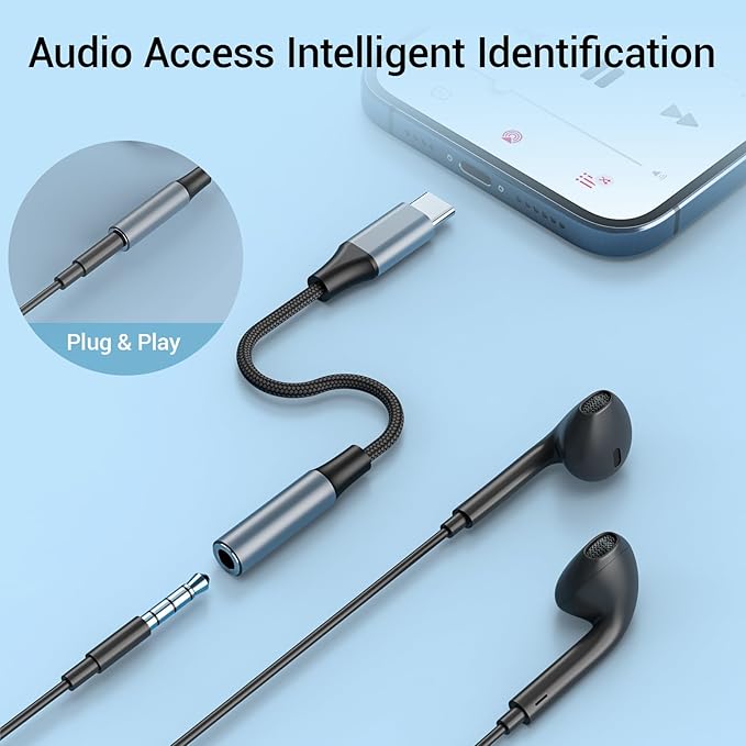 4pcs USB C to 3.5mm Female Headphone Jack Adapter, Upgrade Metal Case, Compatible with Samsung S20+/S21 Ultra, iPhone15 16, and More USB C Audio Devices