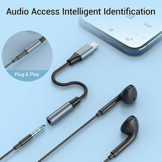 3pcs USB C to 3.5mm Female Headphone Jack Adapter, Upgrade Metal Case, Compatible with Samsung S20+/S21 Ultra, iPhone15 16, and More USB C Audio Devices