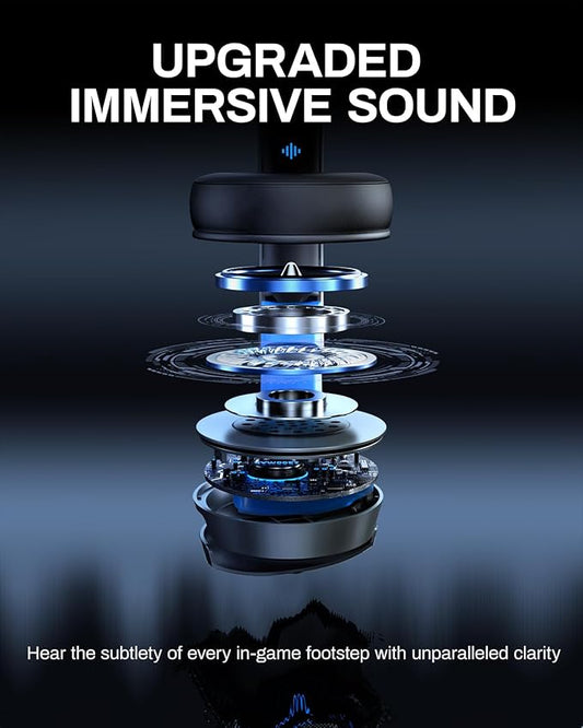 Acer 2.4GHz Flex Wireless Gaming Headset | Non-Stop 100H Battery | Dynamic 50mm Drivers | Clear Voice Mic | Bluetooth5.3, 3.5mm | Gaming Headphones for PC, PS4, PS5