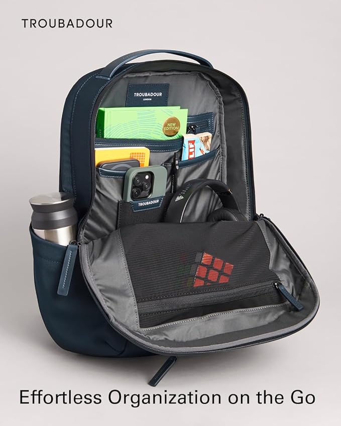 Troubadour Apex 3.0-22L Premium Laptop Backpack - Ergonomic & Water Resistant - Designed for Work and Travel - Navy