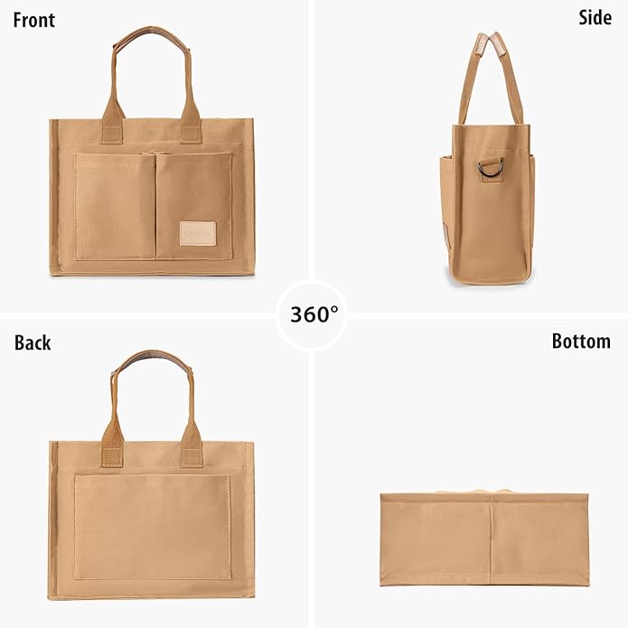 Tote Bags for Women Canvas Tote Purse Crossbody with Pockets Top Handle Shoulder Satchel Bag for Women