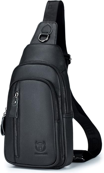 KPYWZER Vintage Leather Sling Bag Backpack for Men Crossbody Shoulder Chest Day Pack Backpacks