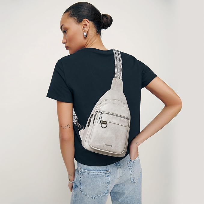 7L Sling Bag for Women Men Vegan Leather Crossbody Bags Fanny Pack Purse Backpack Over Shoulder Bag Travel Anti Theft