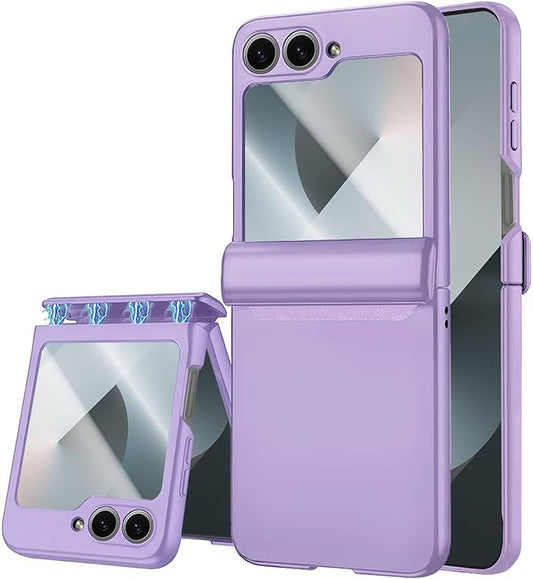 STORMTAL for Samsung Galaxy Z Flip 6 Case/Z Flip 7 FE Case, Hinge Protection, Built-in Screen Protector, Wireless Charging, Slim Rugged Phone Protective Case for Galaxy Z Flip 6 Purple