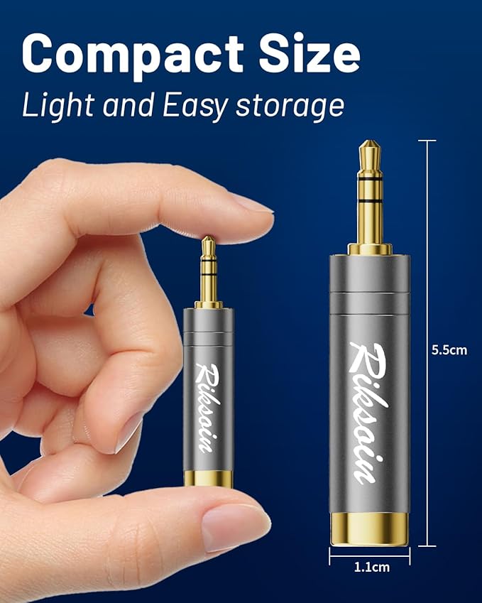 1/4'' to 3.5mm Stereo Pure Copper Headphone Adapter,3.5mm(1/8'') Plug Male to 6.35mm (1/4'') Jack Female Stereo Adapte for Headphone, Amp, Adapte,4-Pack