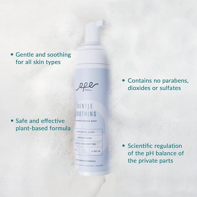 Soothing Foaming Feminine Wash for Women Ph Balance - Gentle Plant-Based Body Wash for Sensitive Skin - Vaginal Reduces Odor - Paraben & Dioxide Free, Unscented, 6.76 Fl.Oz, Pack of 1