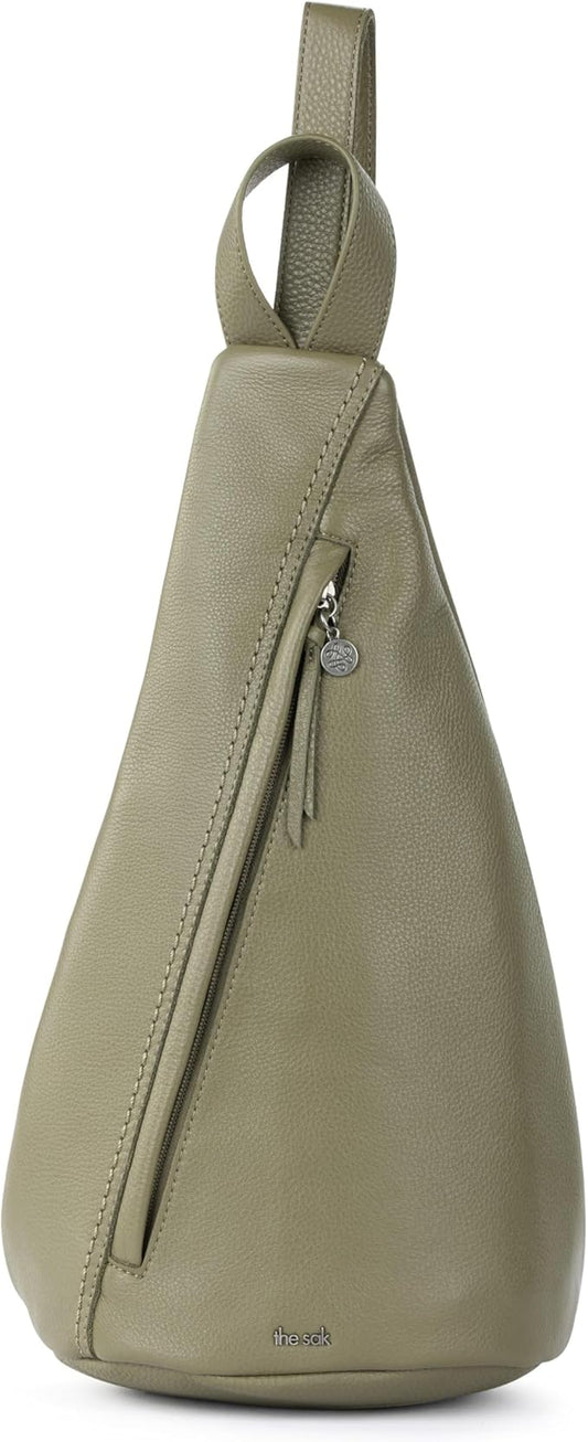 The Sak Geo Sling Backpack - Leather Women's Fashion Backpack for Everyday & Travel - Sling Crossbody With Zipper & Pockets
