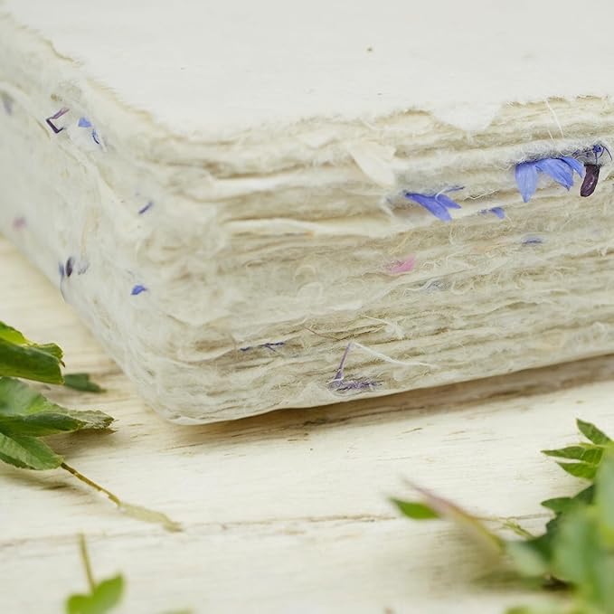 Handmade Lokta Laser and Inkjet Printer Paper with Deckle Edge 8.5x11 Inch Vintage Decorative Specialty Printing Paper (100 Sheets, Cornflower)