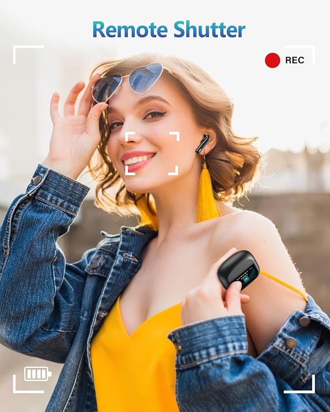 Wireless Earbuds Bluetooth Headphones, Ear Buds with Touch Screen, ANC ENC Noise Cancelling Transparency Mode, 40H Stereo Deep Bass, IPX7 Waterproof, Clear Calls, 5 EQ for iOS Android (Black)