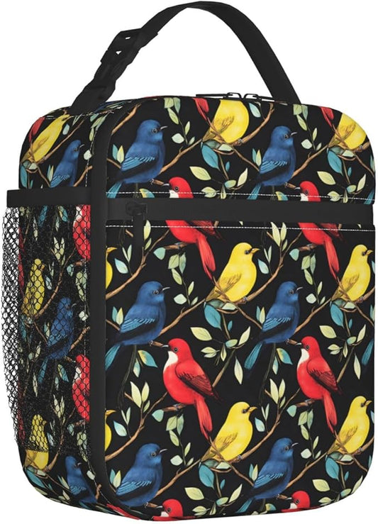 Bird Lunch Box for Women Kids Girls Men Insulated Lunch Bag Lunchbox Adults Lunch Tote Bags Reusable Cooler for Work Office School Picnic Travel