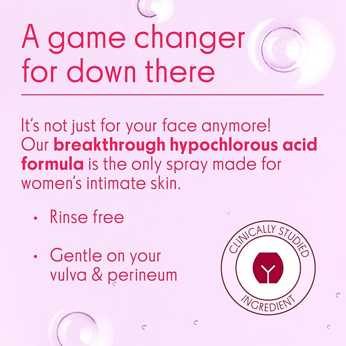 Love Wellness Intimate Skin Support I FDA-Cleared Cleanser Spray I Removes Buildup & Soothes Irritated Skin, Hypochlorous Acid Formula, pH Balanced & Fragrance Free, 4 fl oz