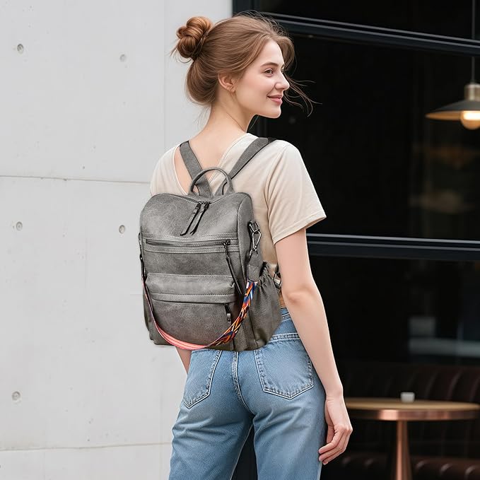 Dora & Liz Womens Backpack Purse Leather Fashion Travel Backpack Purse for Women Designer Ladies Shoulder Bags