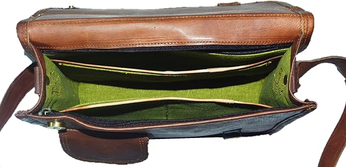 Men's Genuine Leather Small Briefcase Messenger Satchel Ipad Tab Tablet Bag 11 compatible with Apple product